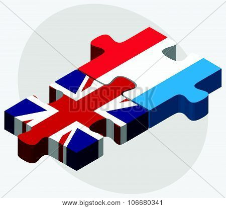 United Kingdom And Luxembourg Flags