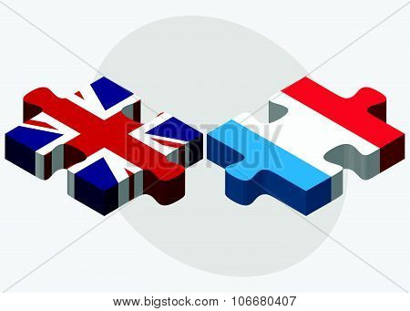 United Kingdom And Luxembourg Flags