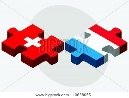 Switzerland And Luxembourg Flags