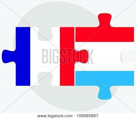 France And Luxembourg Flags
