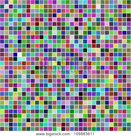 Multicolor square pixel mosaic background