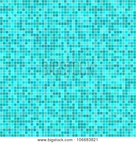 Cyan pixel mosaic background