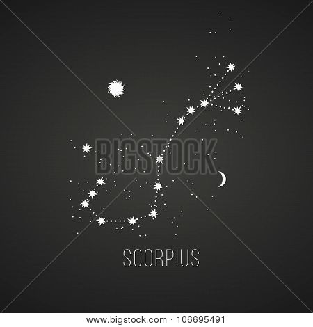 Astrology sign Scorpius on chalkboard background