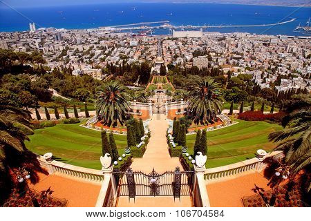 Bahai Gardens In Haifa, Israel.