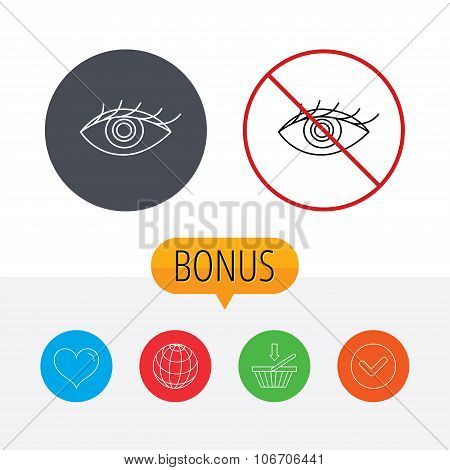 Eye icon. Human vision sign.