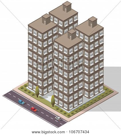 Vector Isometric Flats Apartment