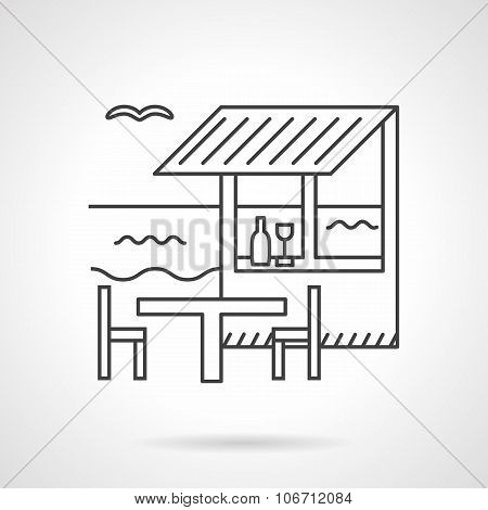 Beach bar flat line vector icon