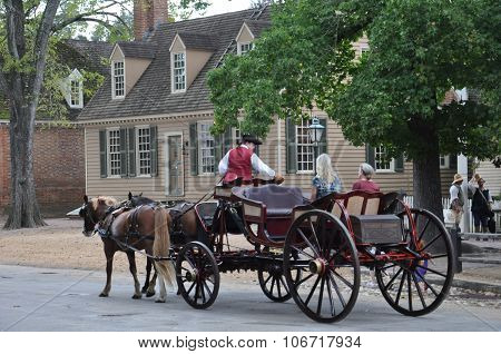 Horse-drawn carriage rides in Williamsburg, Virginia