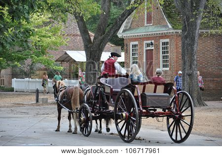 Horse-drawn carriage rides in Williamsburg, Virginia