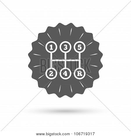 Manual transmission sign icon. Mechanic control.