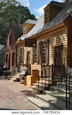 WILLIAMSBURG, VA - SEP 6: Colonial Williamsburg in Virginia, as seen on Sep 6, 2015. Colonial Williamsburg is a living-history museum with exhibits of restored or re-created buildings.