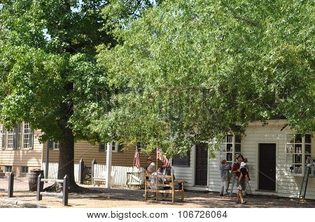 WILLIAMSBURG, VA - SEP 6: Colonial Williamsburg in Virginia, as seen on Sep 6, 2015. Colonial Williamsburg is a living-history museum with exhibits of restored or re-created buildings.