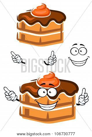 Cartoon chocolate cake with ganache frosting