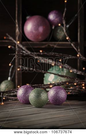 Christmas Decor On The Vintege Table