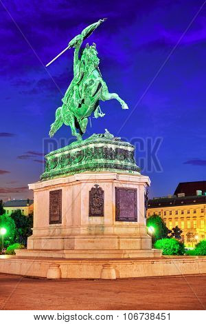 Statue Of Archduke Karl-ludwig-john On Heldenplatz. Vienna. Austria.