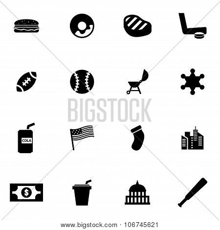 Vector Black Usa Icon Set