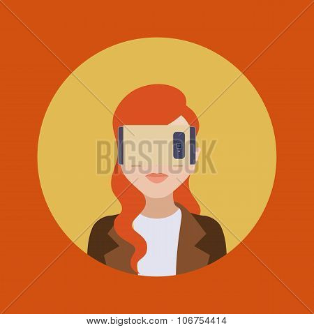 Women in the virtual reality headset