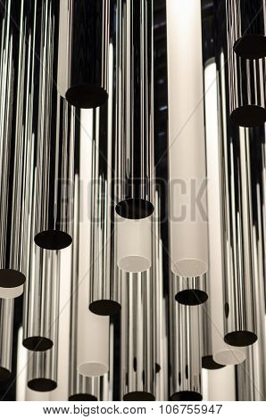 Metal Lamp Holder In Vertical Texture Play With Light And Shadows In Vertical Frame