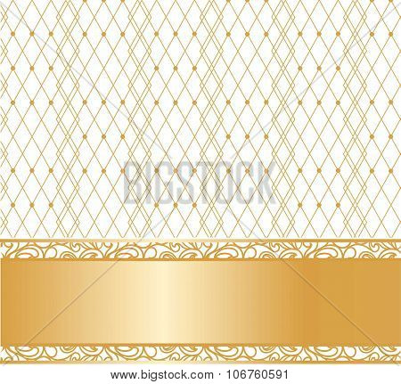 Vintage lace golden background