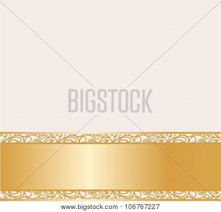 Vintage lace golden background