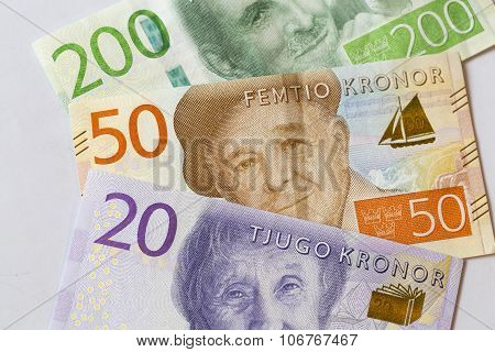 Swedish Currency Close Up