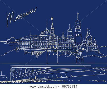 Vector Illustration Of Moscow.