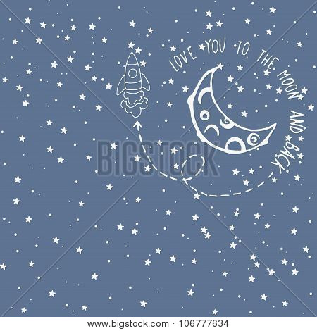 Card Love You To The Moon And Back