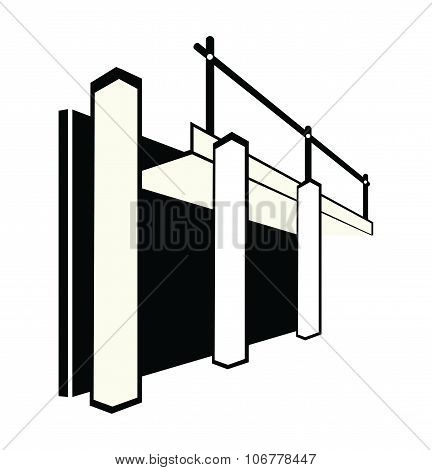 Formwork Illustration In Black And White