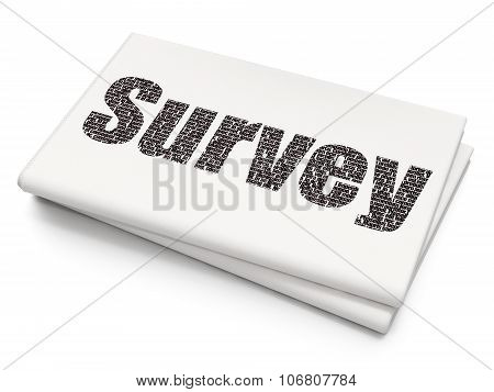 Science concept: Survey on Blank Newspaper background