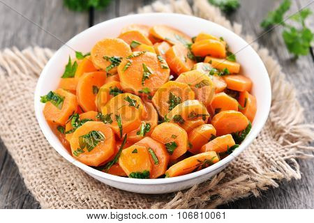 Carrot Salad In White Bowl