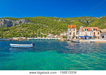 Idyllic Turquoise Waterfront Of Komiza