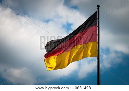 German flag fluttering in the wind