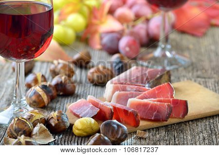 Chestnuts and bacon