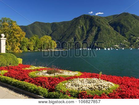 Lugano Lake in Switzerland, Europe