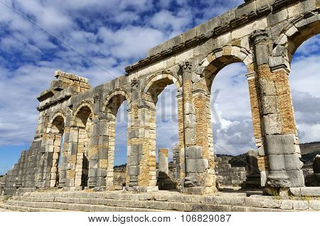 Volubilis is a partly excavated Roman city in Morocco situated near Meknes between Fes and Rabat. It was developed from the 3rd century BC onwards as a Phoenician Carthaginian settlement