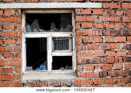 broken glass in a window