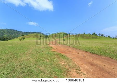 Grass Mountain Or Bald Mountain In Ranong Province