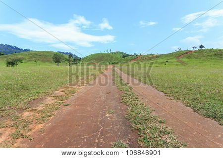 Grass Mountain Or Bald Mountain In Ranong Province