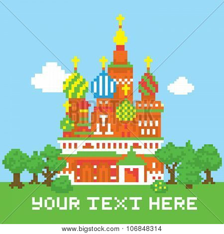Pixel art isolated vector church