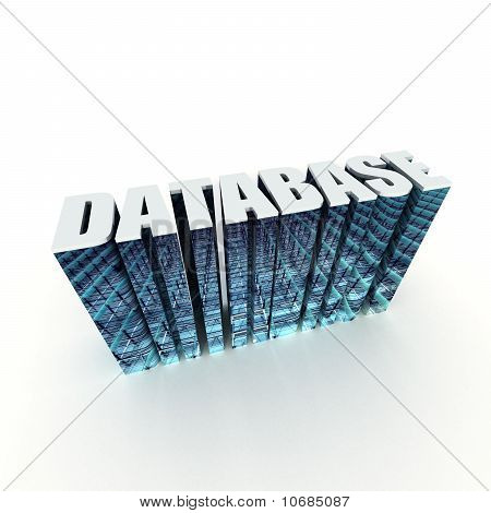 Etichetta di testo titolo 3D database