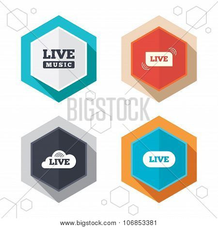 Live music icons. Karaoke or On air stream.