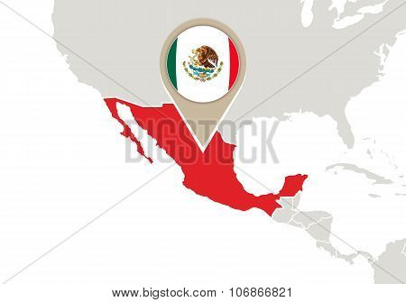 Mexico On World Map Vector &amp; Photo (Free Trial) | Bigstock