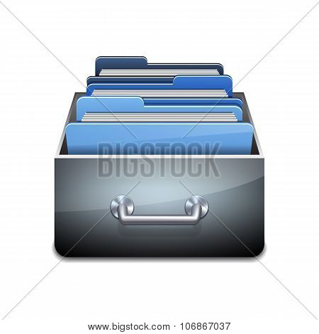 Vector File Cabinet with Documents