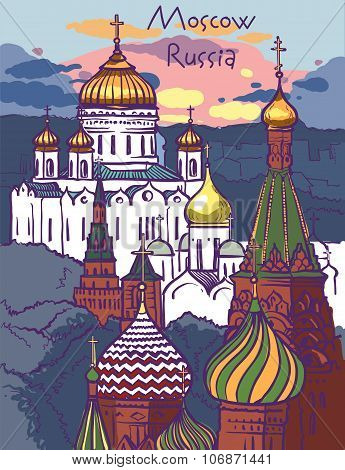 Vector Illustration Of Moscow.