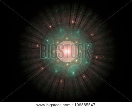 Shiny colorful fractal space digital artwork for creative graphic design