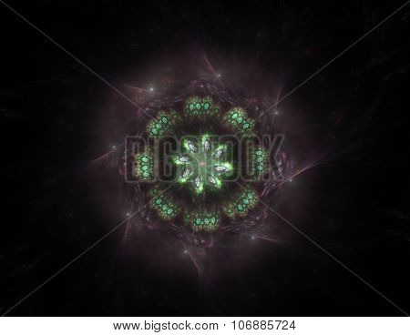 Shiny colorful fractal space digital artwork for creative graphic design