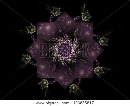 Shiny colorful fractal space digital artwork for creative graphic design