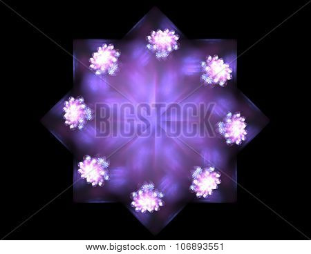 Shiny colorful fractal space digital artwork for creative graphic design