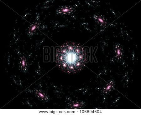 Abstract Lens Flare Space Or Time Travel Concept Background