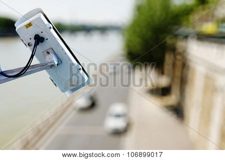 Surveillance Camera Above A Road